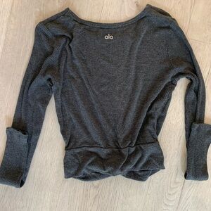 ALO Yoga Charcoal Long Sleeve Top
